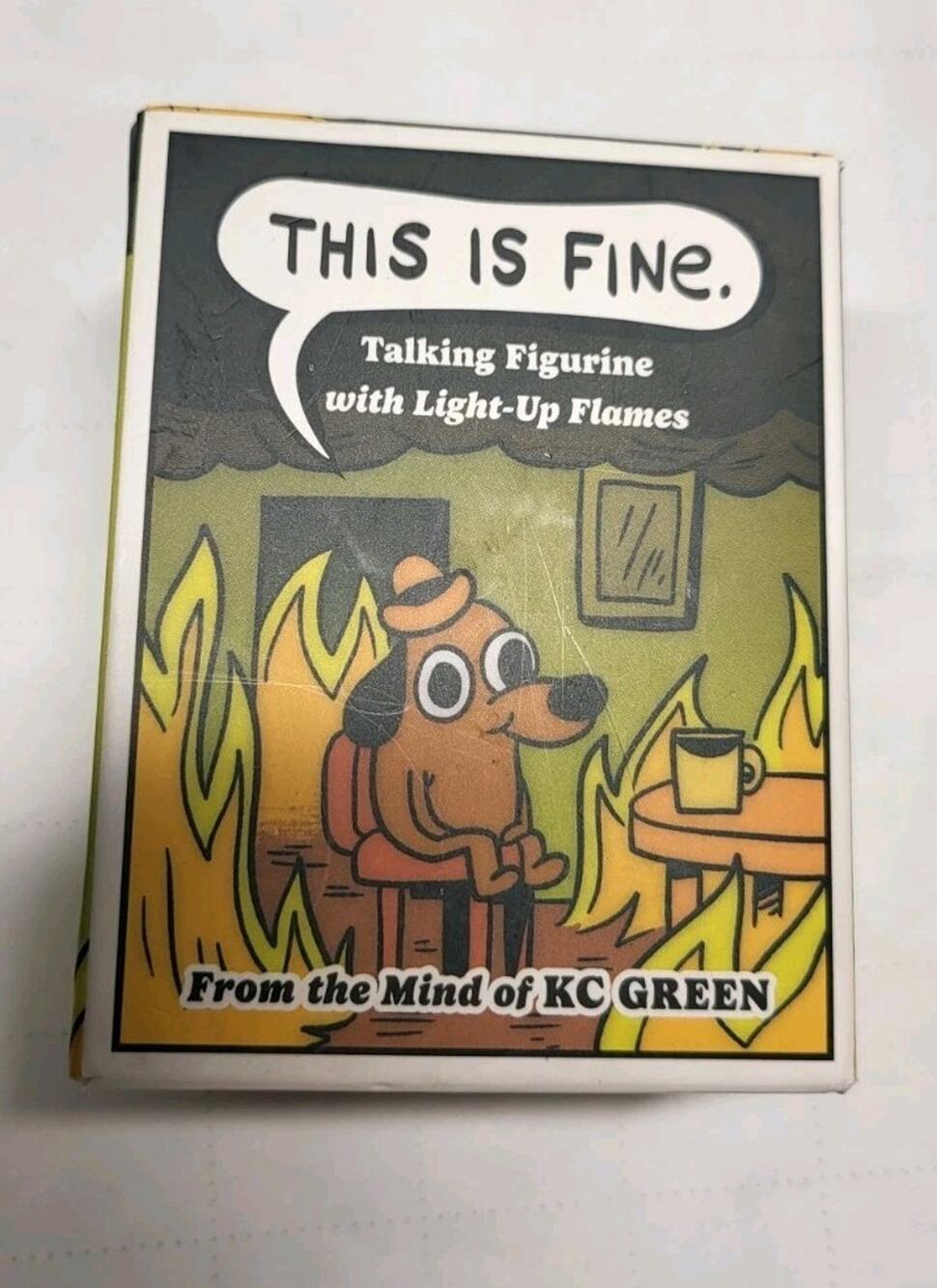 This Is Fine Talking Figurine Question Hound Dog Meme Desktop Toy Gift KC Green